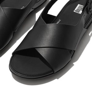 Fitflop Gracie Leather Crisscross Sandals Black