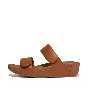 Fitflop Lulu Adjustable Velcro Slides Light Tan