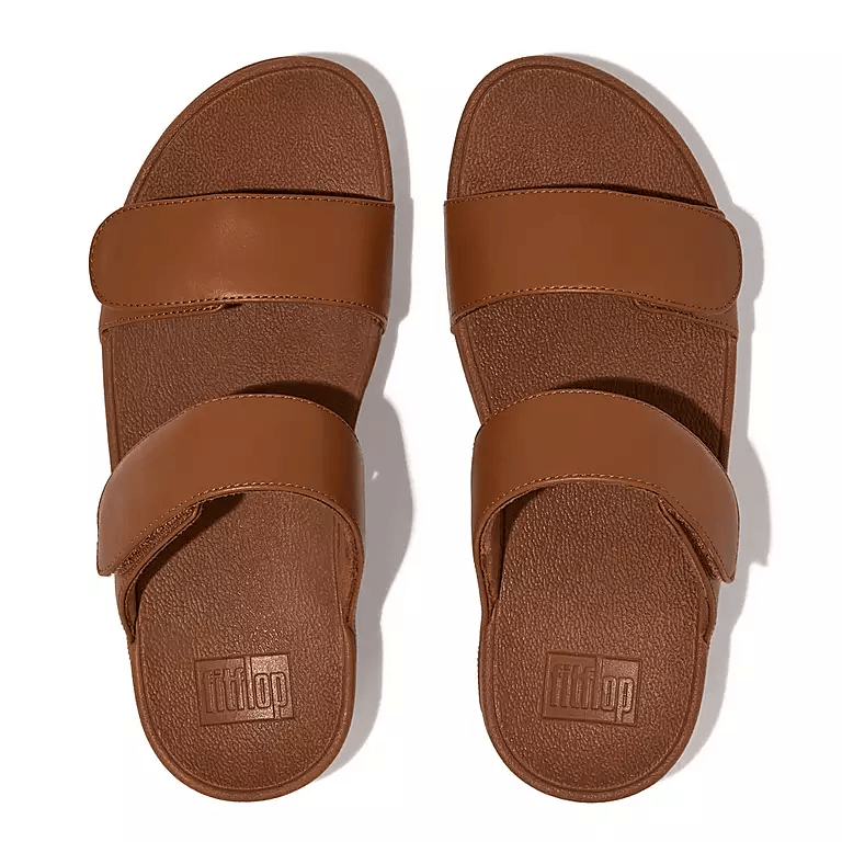 Fitflop Lulu Adjustable Velcro Slides Light Tan