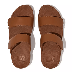 Fitflop Lulu Adjustable Velcro Slides Light Tan