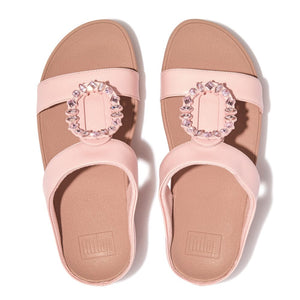 Fitflop Lulu Crystal Circle H-Bar Pink Salt
