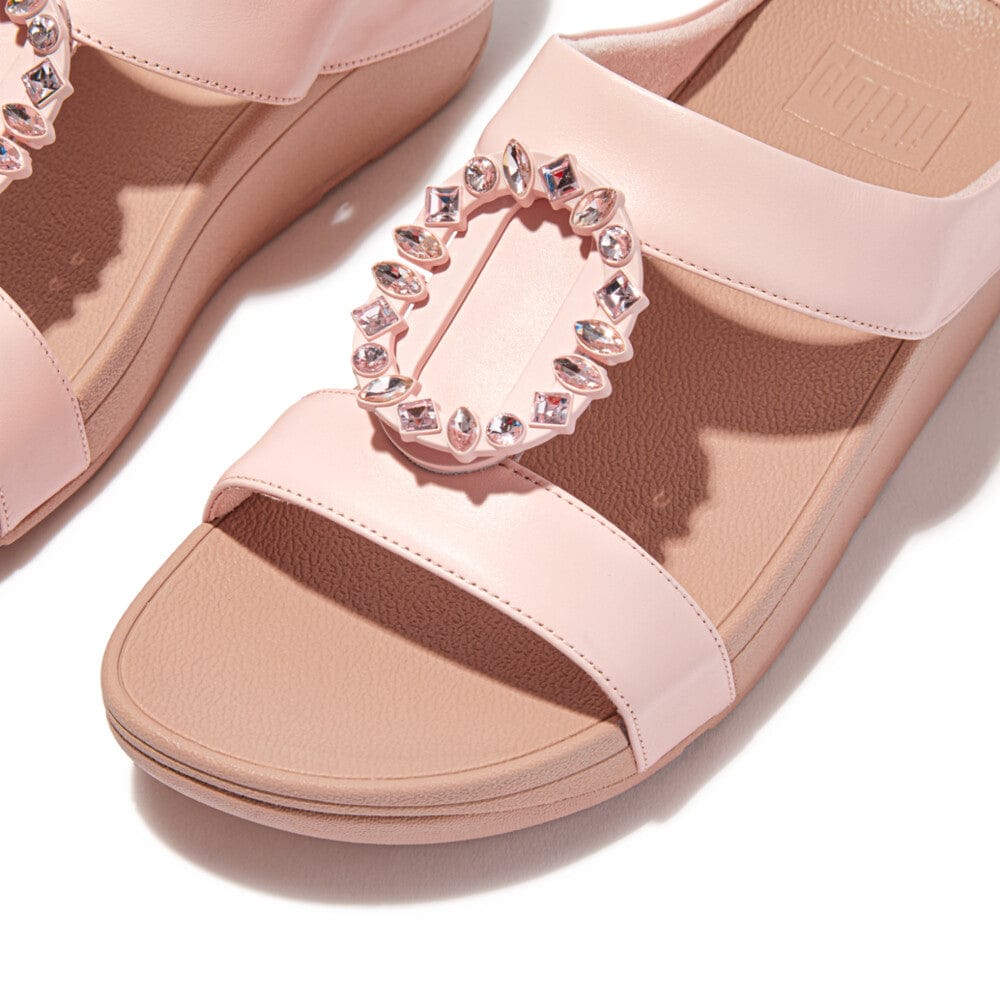 Fitflop Lulu Crystal Circle H-Bar Pink Salt