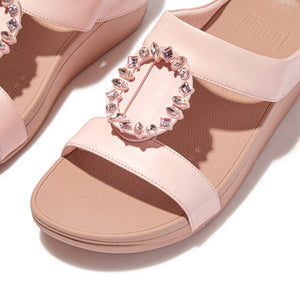 Fitflop Lulu Crystal Circle H-Bar Pink Salt