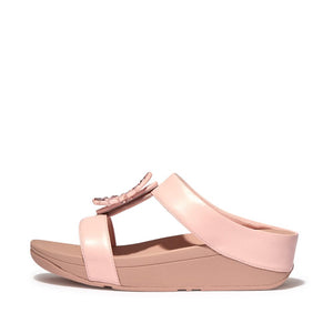 Fitflop Lulu Crystal Circle H-Bar Pink Salt
