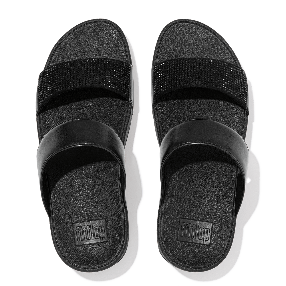 Fitflop Lulu Crystal Slide Black