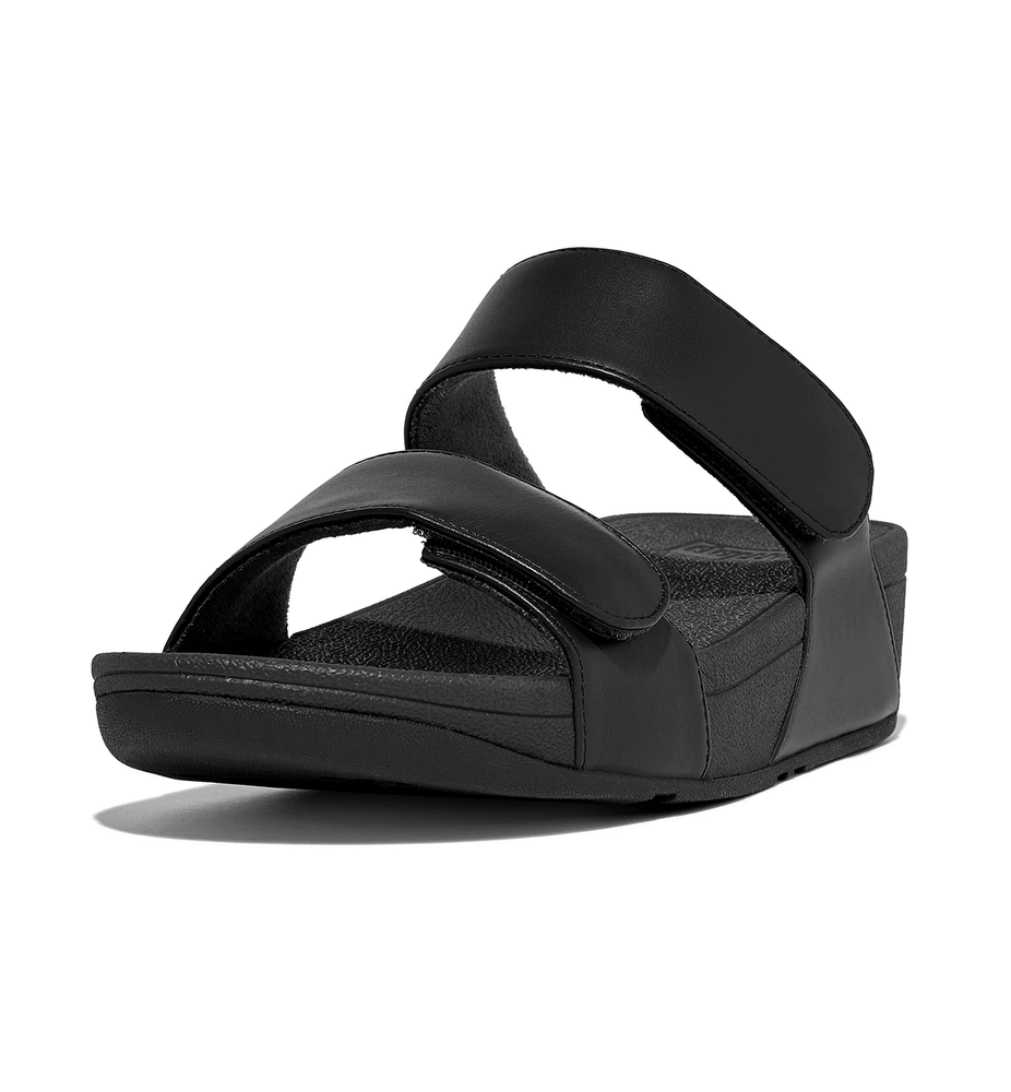 Fitflop Lulu Adjustable Velcro Slides Black