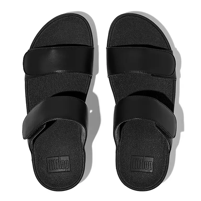 Fitflop Lulu Adjustable Velcro Slides Black