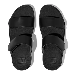 Fitflop Lulu Adjustable Velcro Slides Black