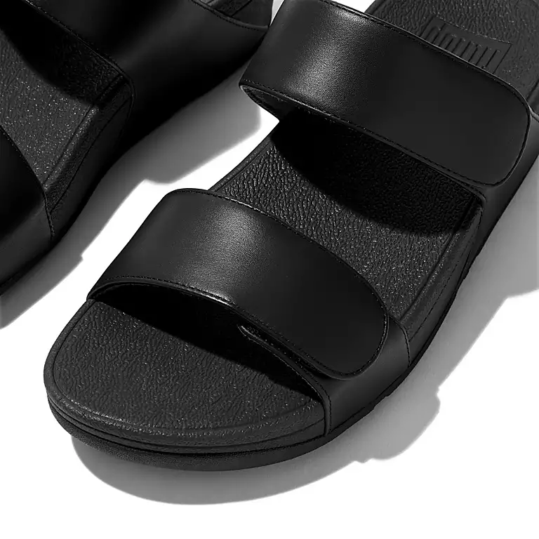 Fitflop Lulu Adjustable Velcro Slides Black