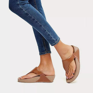Fitflop Lulu Zehensteg Leather Light Tan