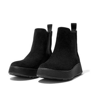 Fitflop F-Mode Chelsea Plateau Boot Suede Black