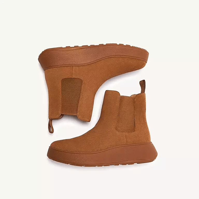 Fitflop F-Mode Chelsea Plateau Boot Suede Light tan