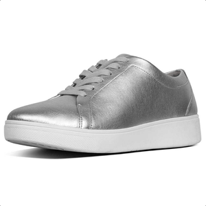 Fitflop Rally Leather Sneaker Silver