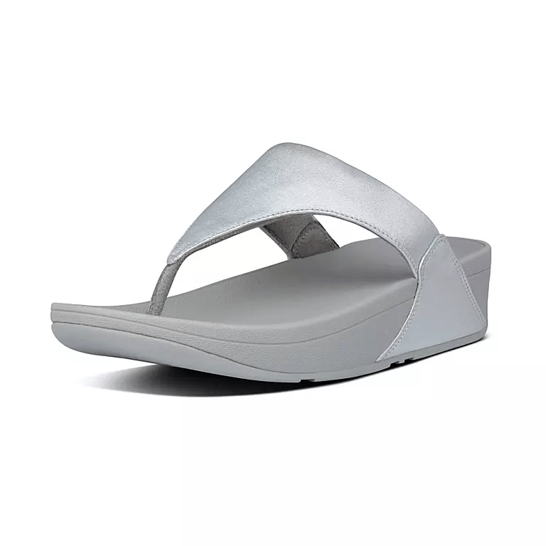Fitflop Lulu Zehensteg Leather Silver