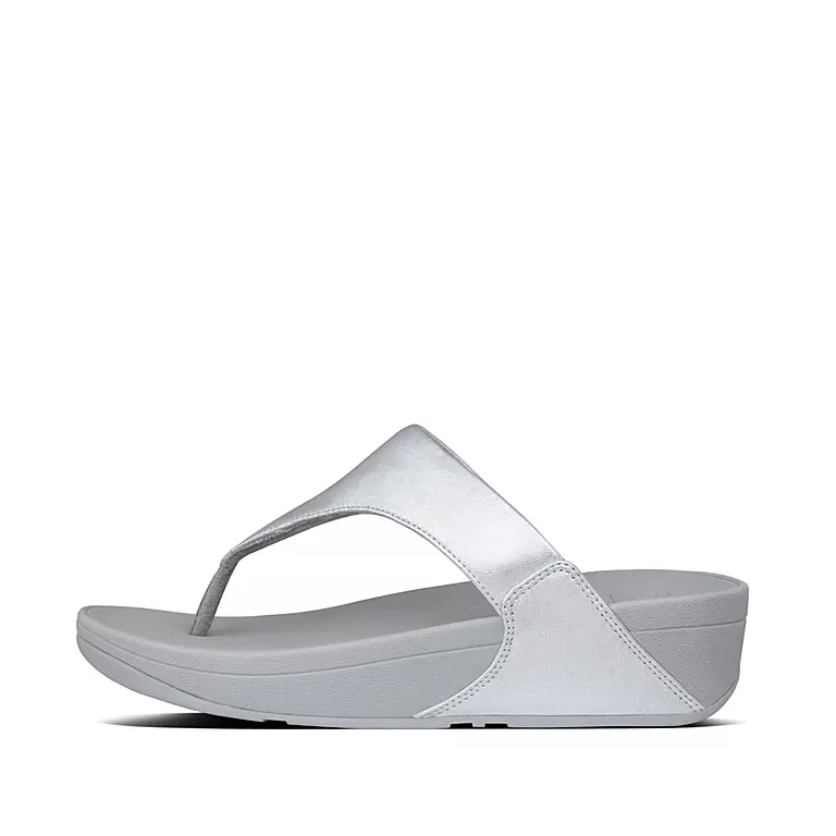 Fitflop Lulu Zehensteg Leather Silver