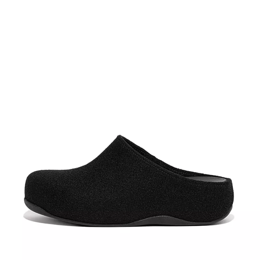 Fitflop Shuv Clog Felt Black